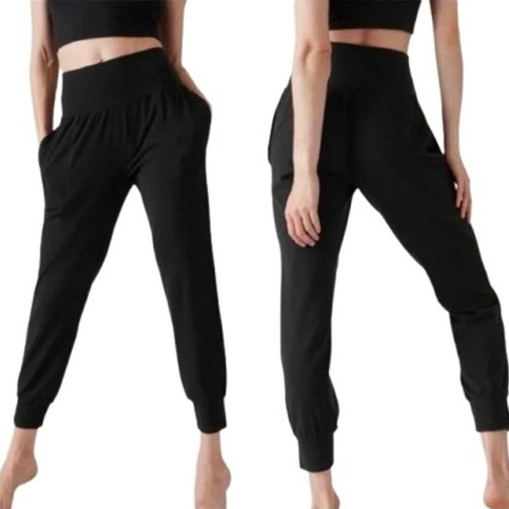 Athleta Cruise Jogger in POWERVITA High Rise Black Pants Size XS *EUC